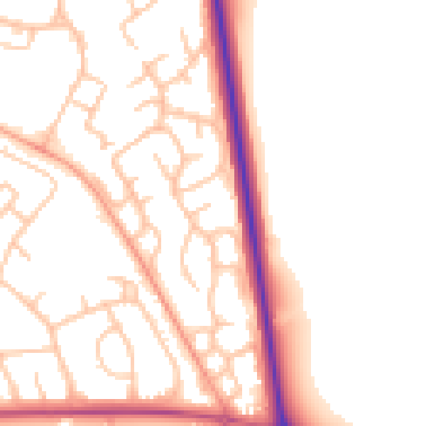 Daytime road noise heatmap for SY1 4TR