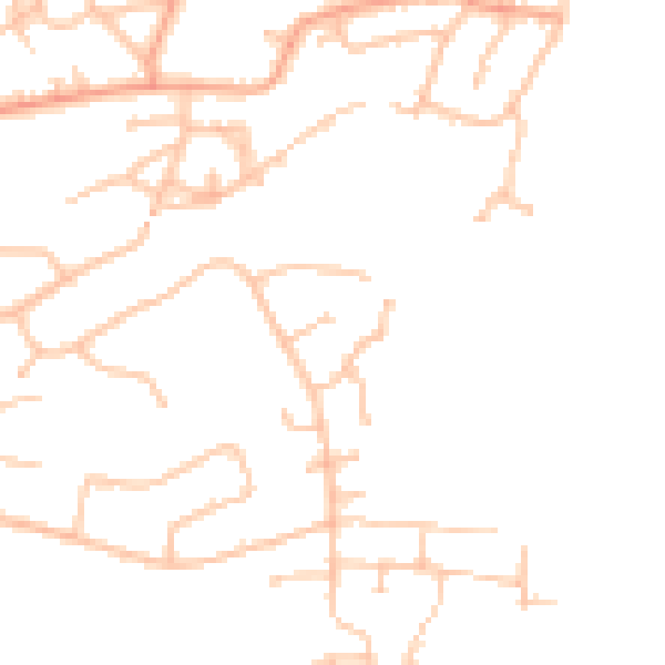 Daytime road noise heatmap for SY2 5NN
