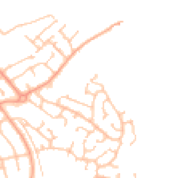 Daytime road noise heatmap for SY2 5UQ