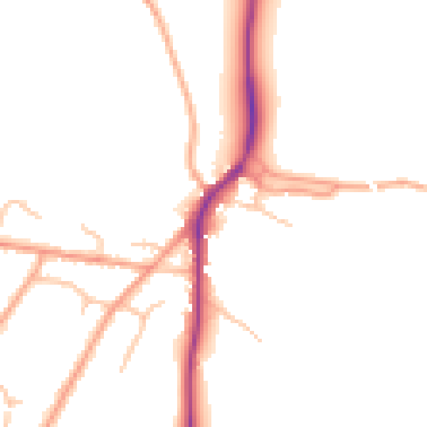 Daytime road noise heatmap for SY3 0DL