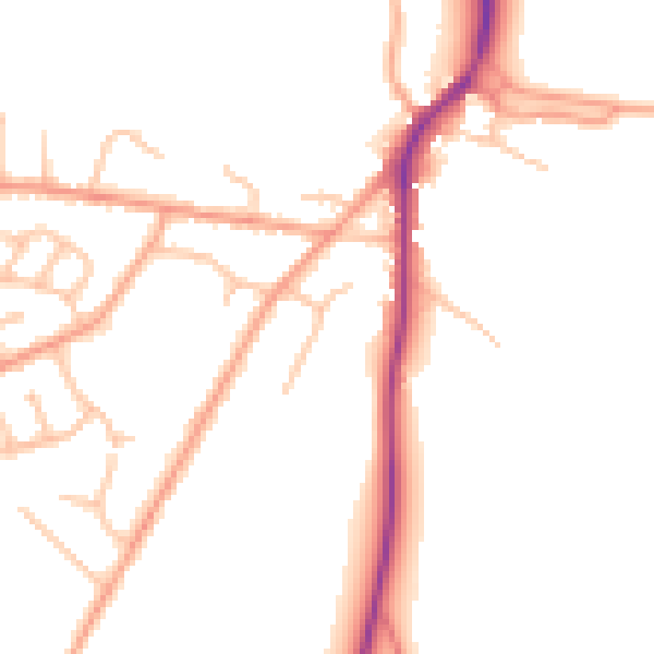 Daytime road noise heatmap for SY3 0EP