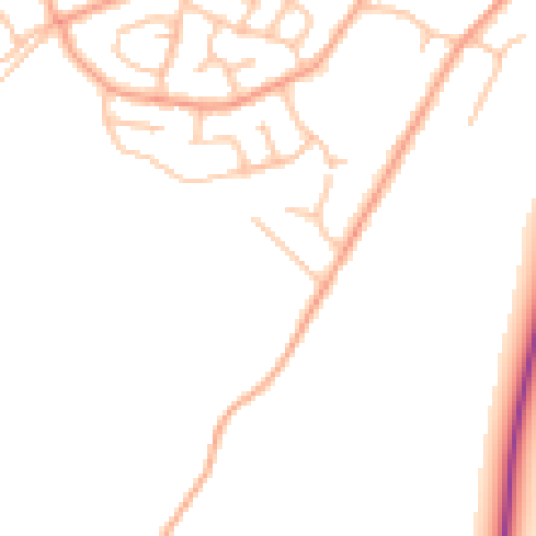 Daytime road noise heatmap for SY3 0HW