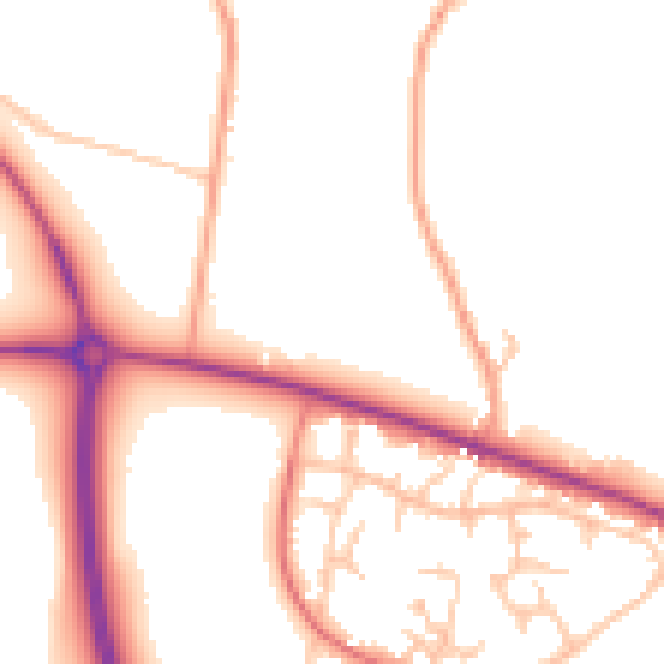 Daytime road noise heatmap for SY3 5FE