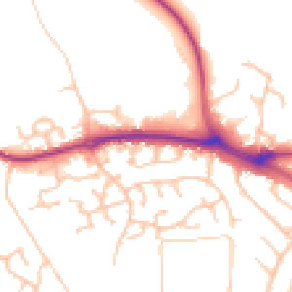 Daytime road noise heatmap for SY3 5LB