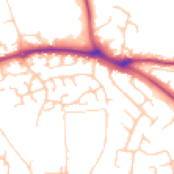 Daytime road noise heatmap for SY3 5PR