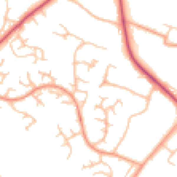 Daytime road noise heatmap for SY3 6AZ
