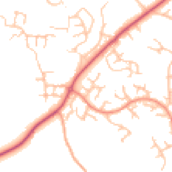 Daytime road noise heatmap for SY3 6BU