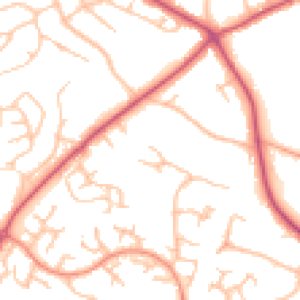 Daytime road noise heatmap for SY3 6DQ