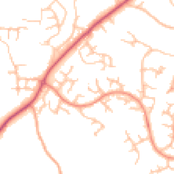 Daytime road noise heatmap for SY3 6DX