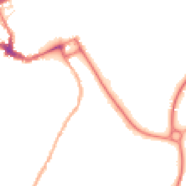 Night-time road noise heatmap for SY3 7BU