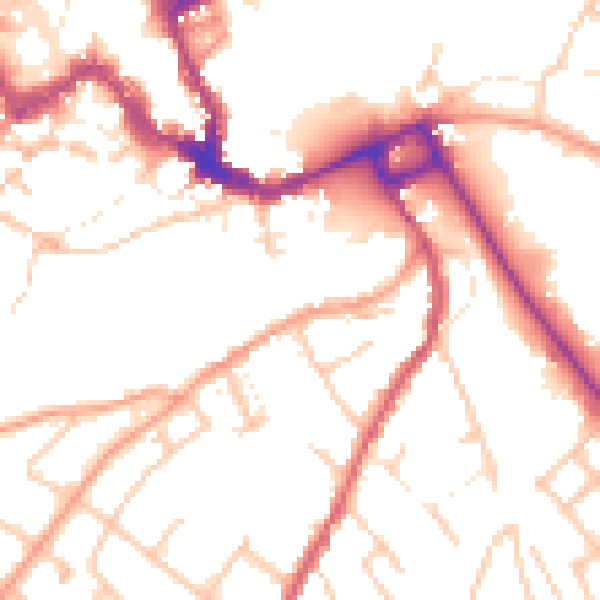 Daytime road noise heatmap for SY3 7DS