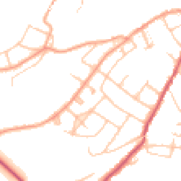 Daytime road noise heatmap for SY3 7HA