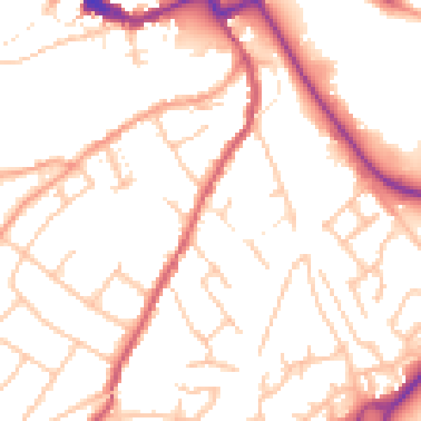 Daytime road noise heatmap for SY3 7PG