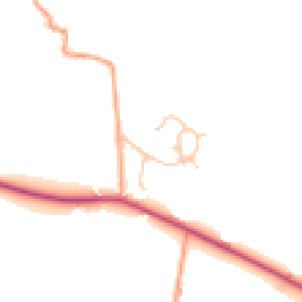 Daytime road noise heatmap for SY3 8EL