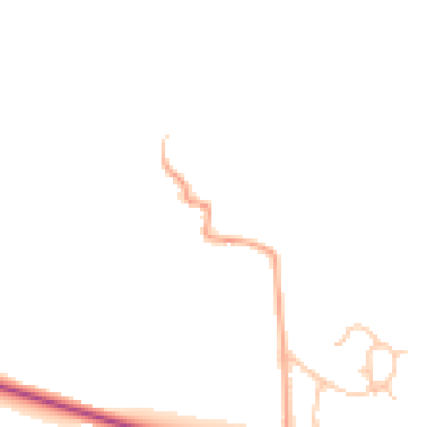 Daytime road noise heatmap for SY3 8EU