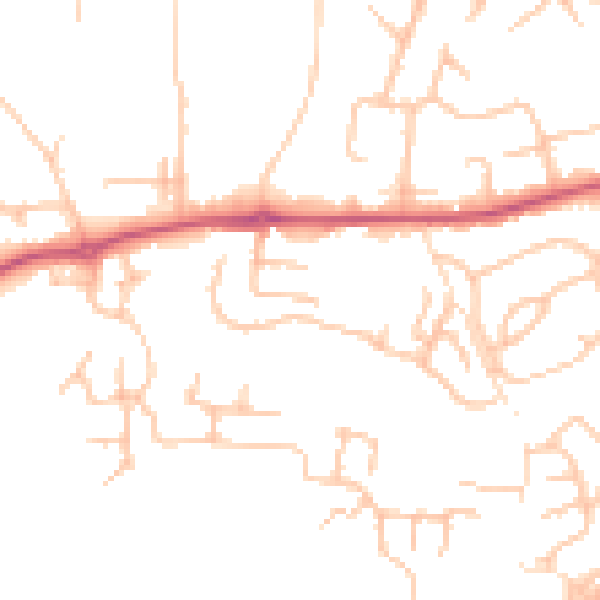 Daytime road noise heatmap for SY3 8GD