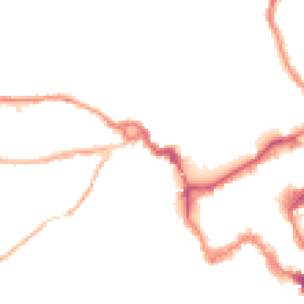 Night-time road noise heatmap for SY3 8JY