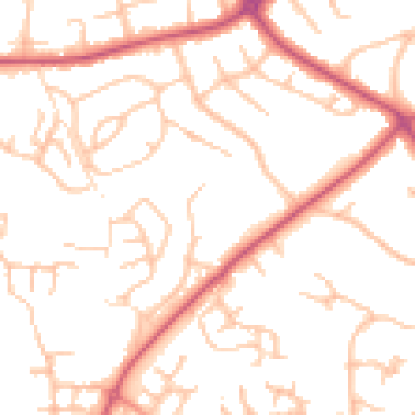 Daytime road noise heatmap for SY3 9BG