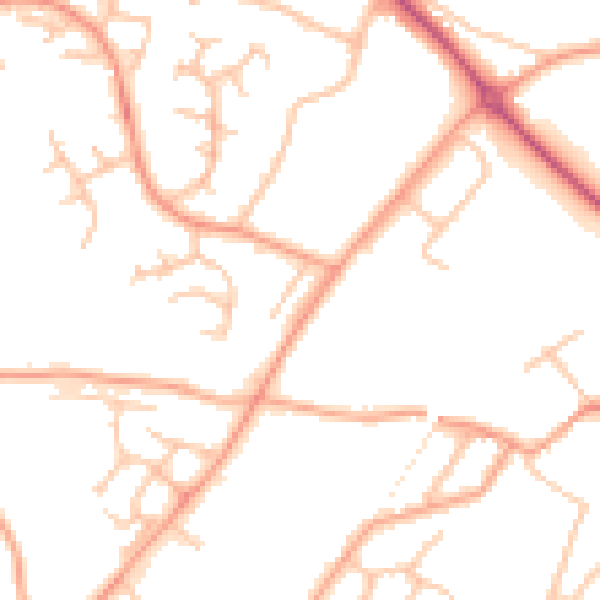 Daytime road noise heatmap for SY3 9DL