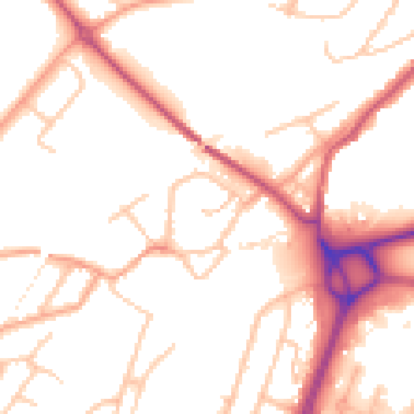 Daytime road noise heatmap for SY3 9GA