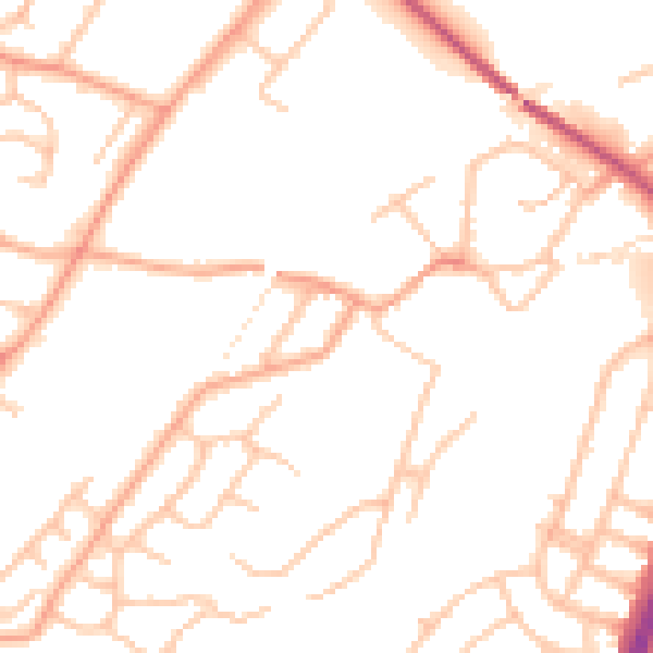 Daytime road noise heatmap for SY3 9HT