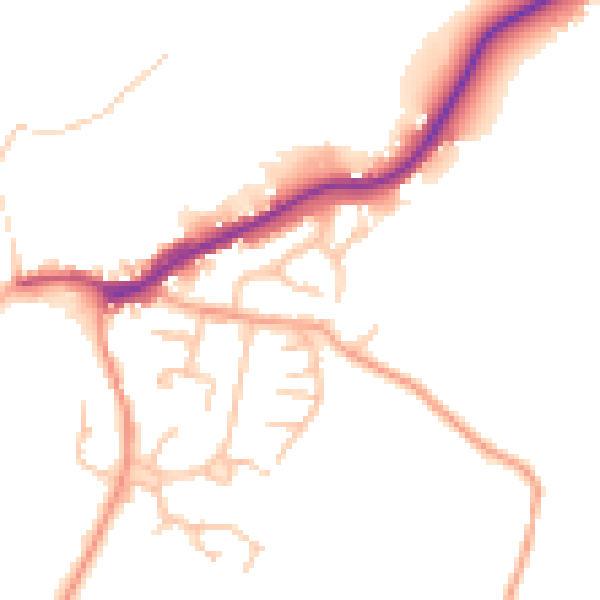 Daytime road noise heatmap for SY5 0AZ
