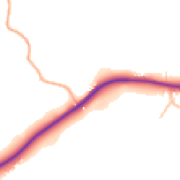 Daytime road noise heatmap for SY5 0BT