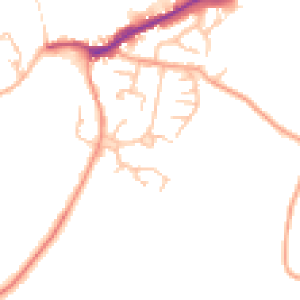 Daytime road noise heatmap for SY5 0BY