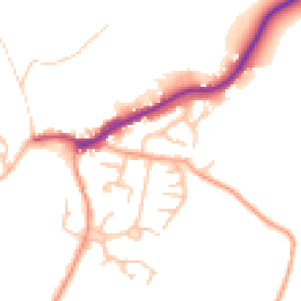 Daytime road noise heatmap for SY5 0DF