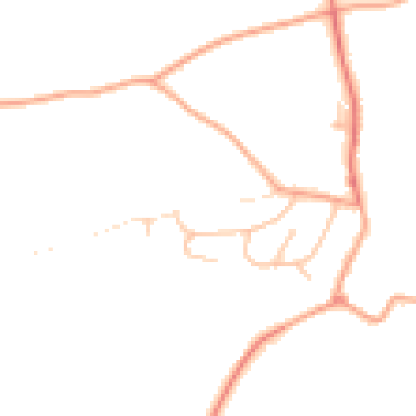 Daytime road noise heatmap for SY5 7BE