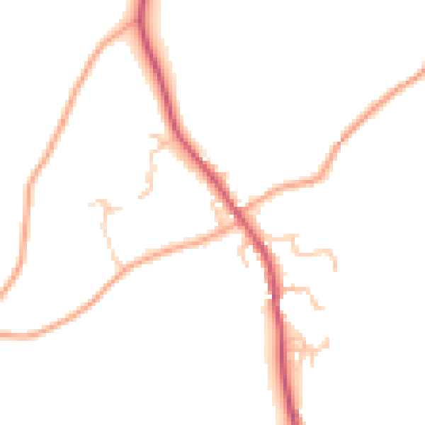 Daytime road noise heatmap for SY5 7HY