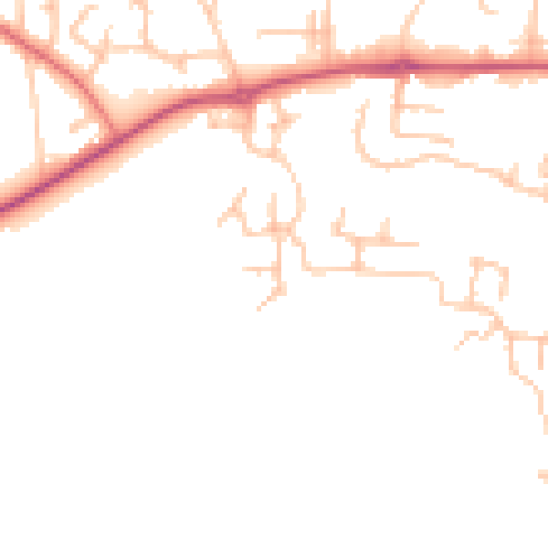 Daytime road noise heatmap for SY5 8QB