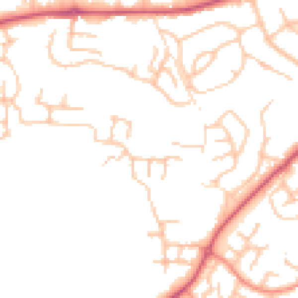 Daytime road noise heatmap for SY5 8QL