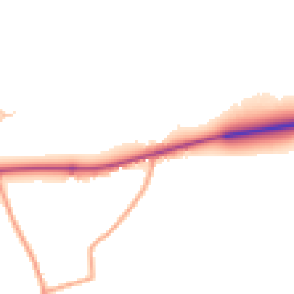 Daytime road noise heatmap for SY5 9LB
