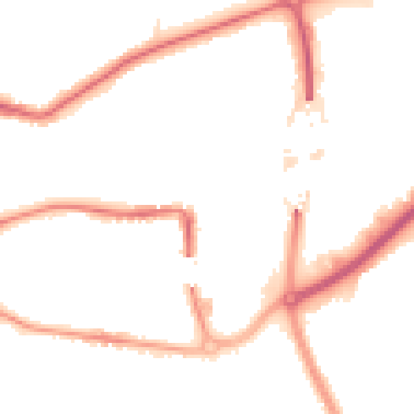 Night-time road noise heatmap for TA1 1AN