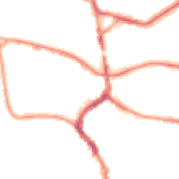 Night-time road noise heatmap for TA1 1BB