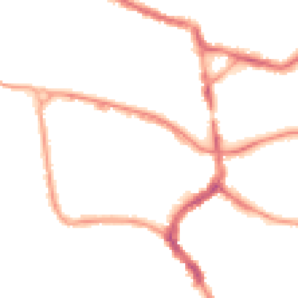 Night-time road noise heatmap for TA1 1BN