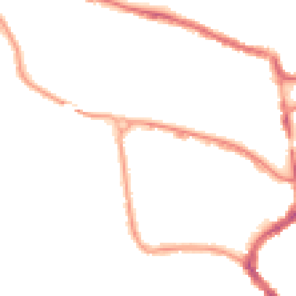 Night-time road noise heatmap for TA1 1BZ