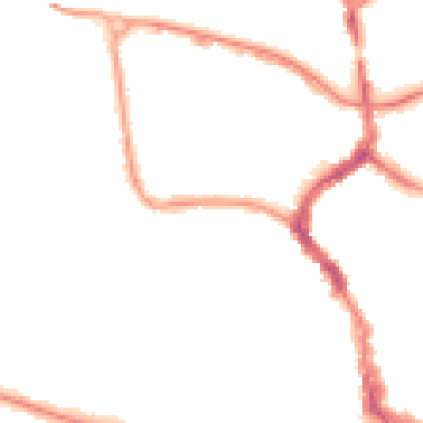 Night-time road noise heatmap for TA1 1DG