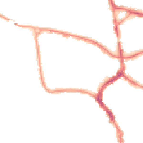 Night-time road noise heatmap for TA1 1EA