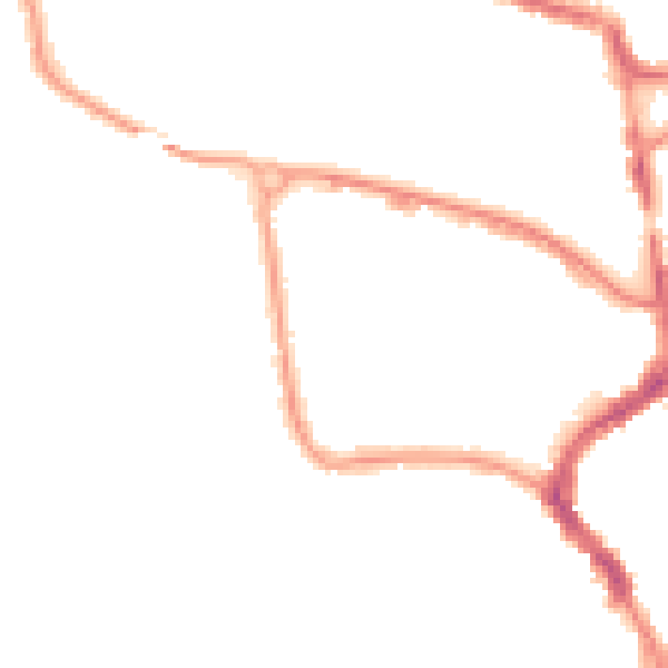 Night-time road noise heatmap for TA1 1EG