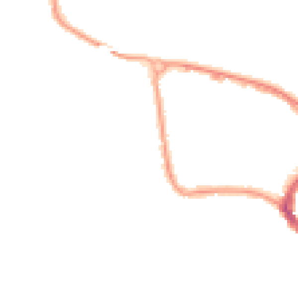 Night-time road noise heatmap for TA1 1EJ
