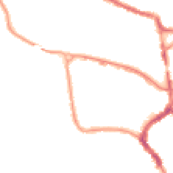 Night-time road noise heatmap for TA1 1EL