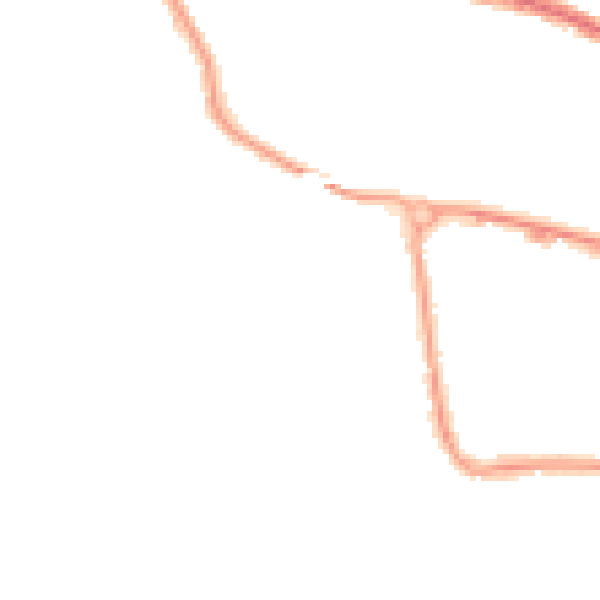 Night-time road noise heatmap for TA1 1EZ