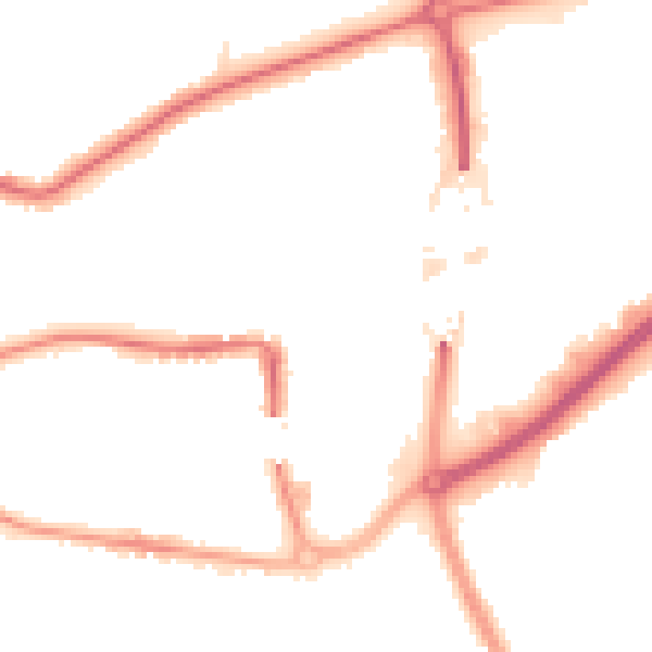 Night-time road noise heatmap for TA1 1FA