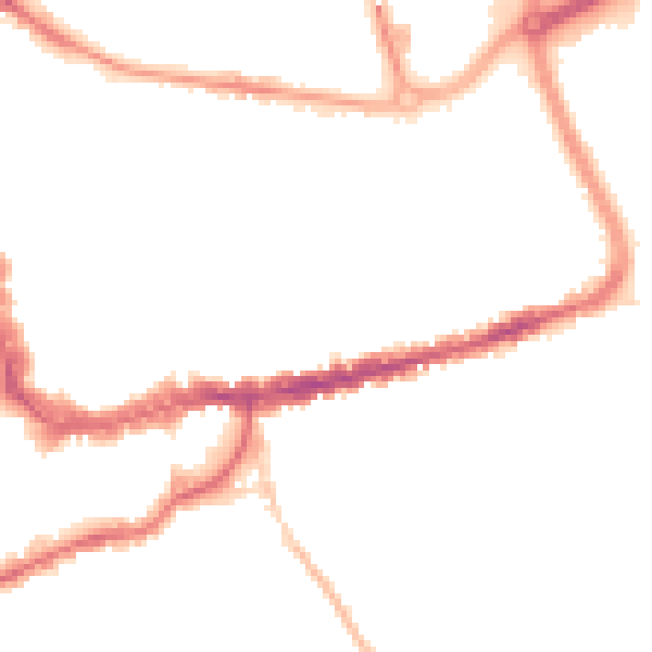 Night-time road noise heatmap for TA1 1ST