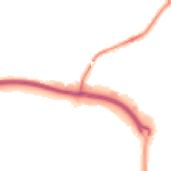 Night-time road noise heatmap for TA1 2FL