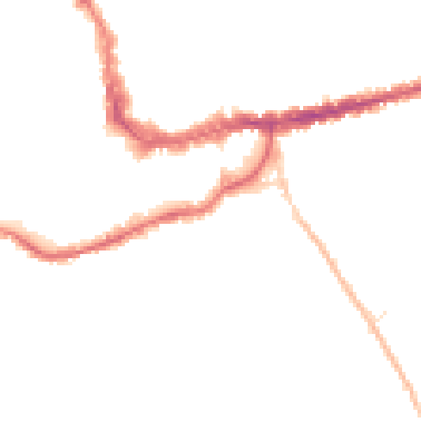 Night-time road noise heatmap for TA1 3NN