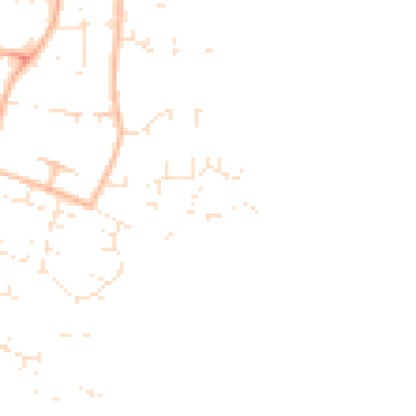 Daytime road noise heatmap for TA1 3RA