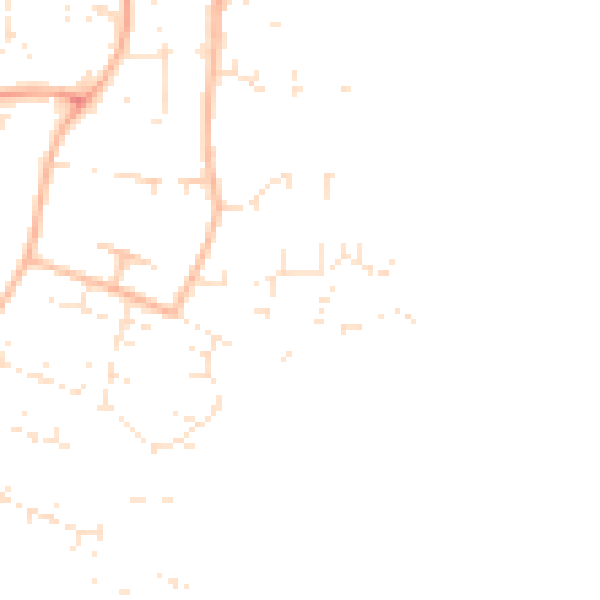 Daytime road noise heatmap for TA1 3RE